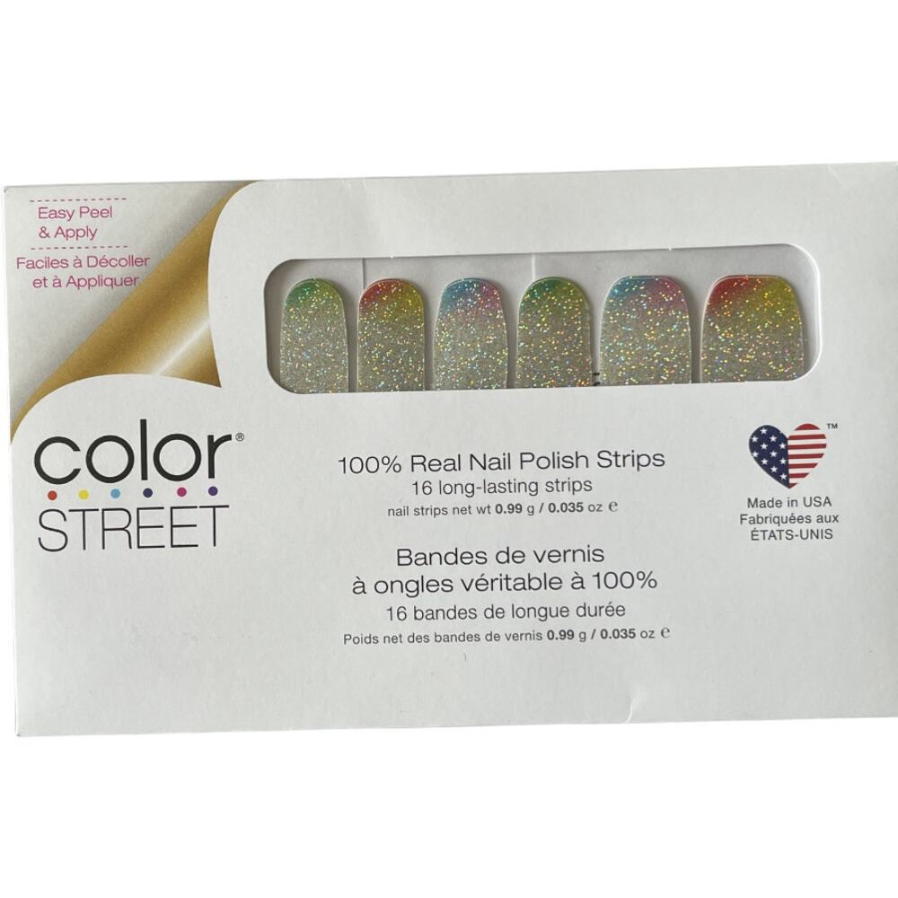 Color Street Throwing Shade Nail Polish Strips Rainbow Ombre Glitter FDG360